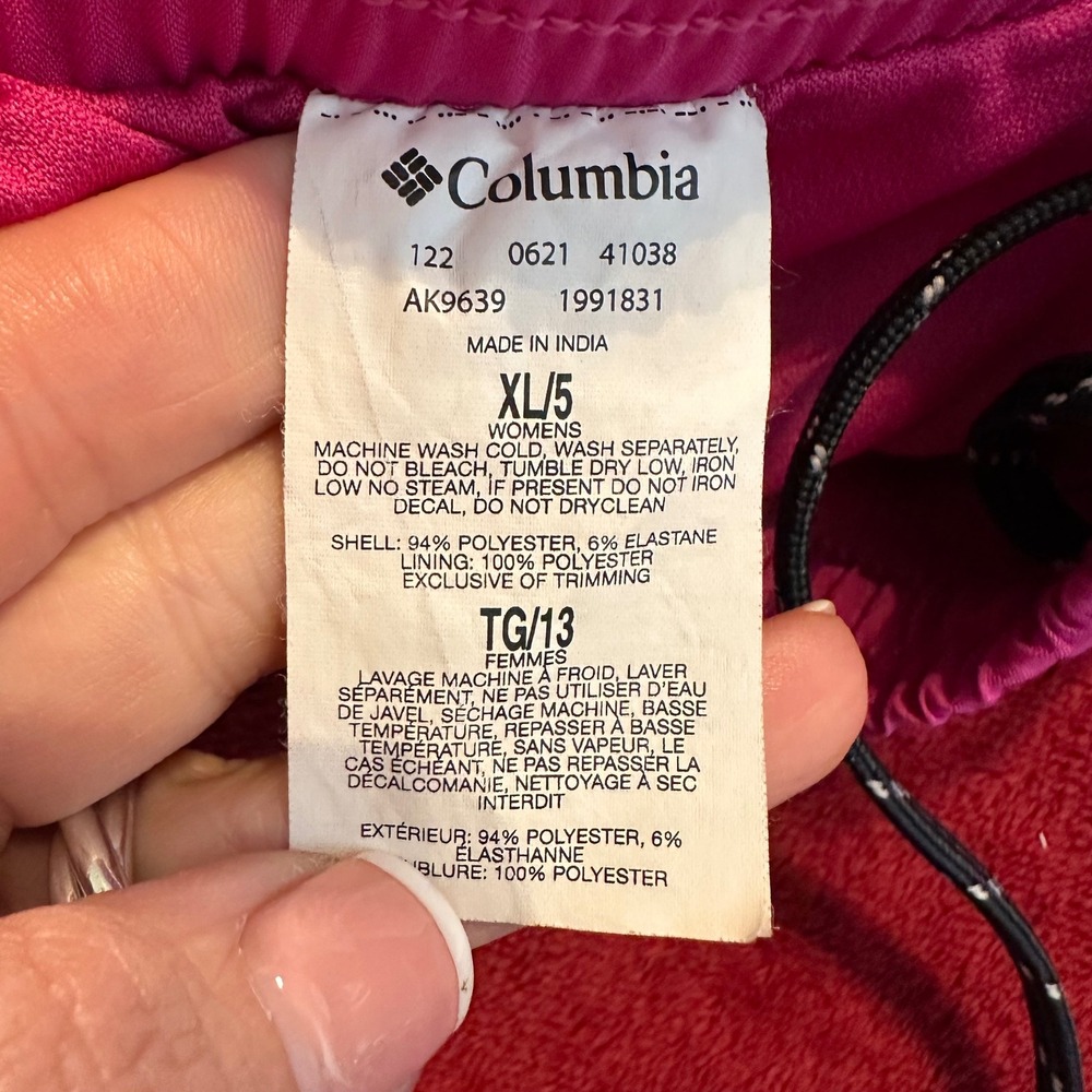 Columbia Womens Pink Active Running Hiking Shorts XL Drawstring Built-in Liner - Picture 3 of 7